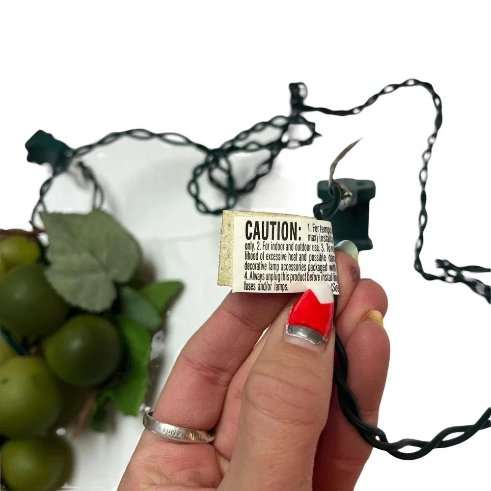 Faux Green Grape Cluster String Lights Decorative Accents‎ 1 Foot Indoor/Outdoor